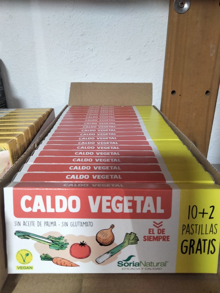 Caldo Vegetal  Bio 12 Pastillas - 120 grs - Soria Natural