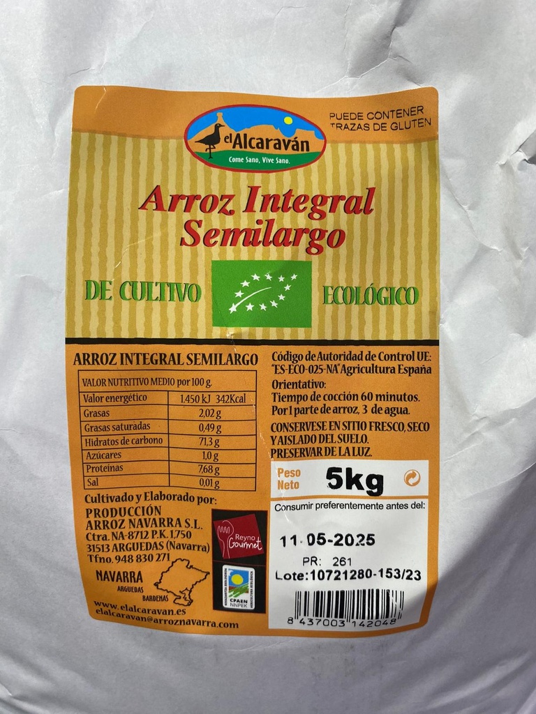 Arroz Integral Erdi-Luzea Eko - Aleka - El Alcaraván