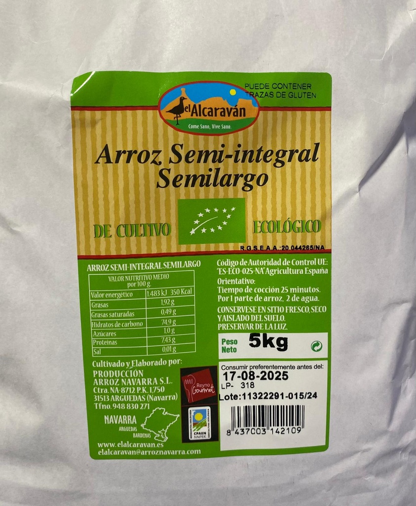 Arroz Semi-Integral Semi-Largo Eco - Granel - El Alcaraván