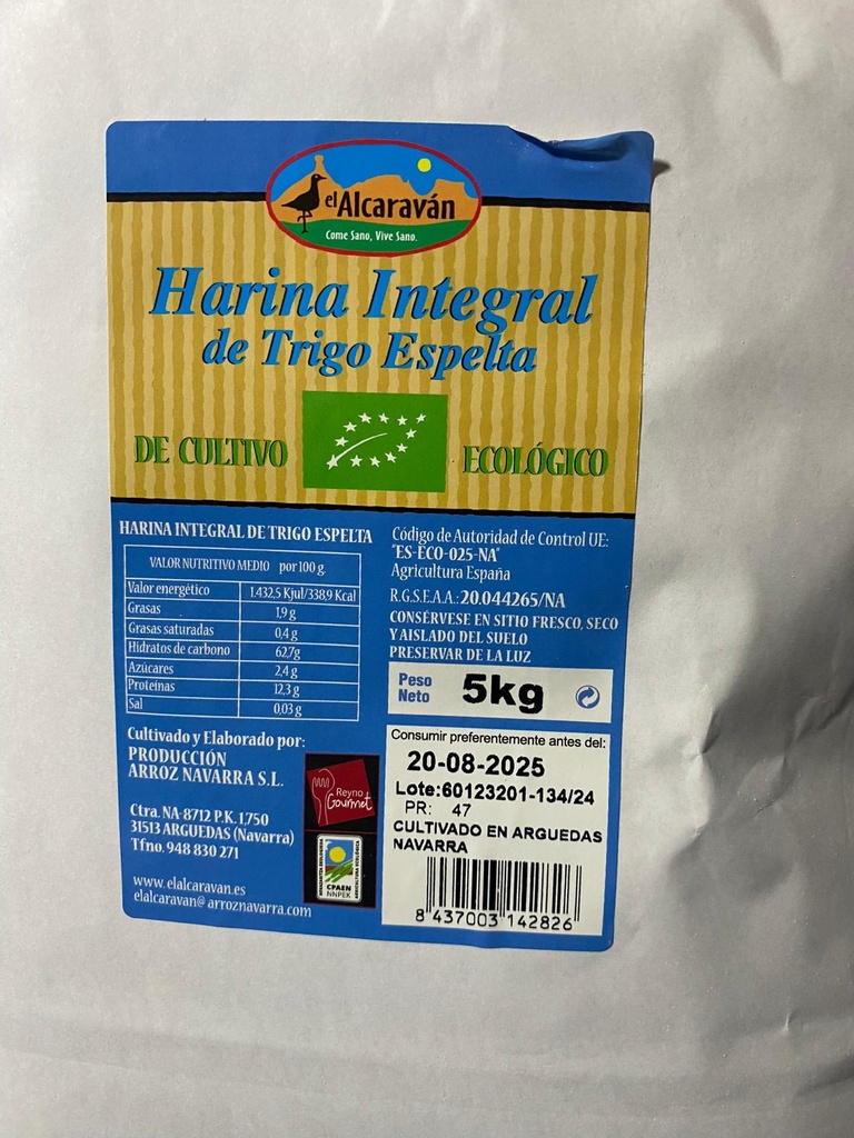 Harina Integral de Espelta Eco - Granel - El Alcaraván