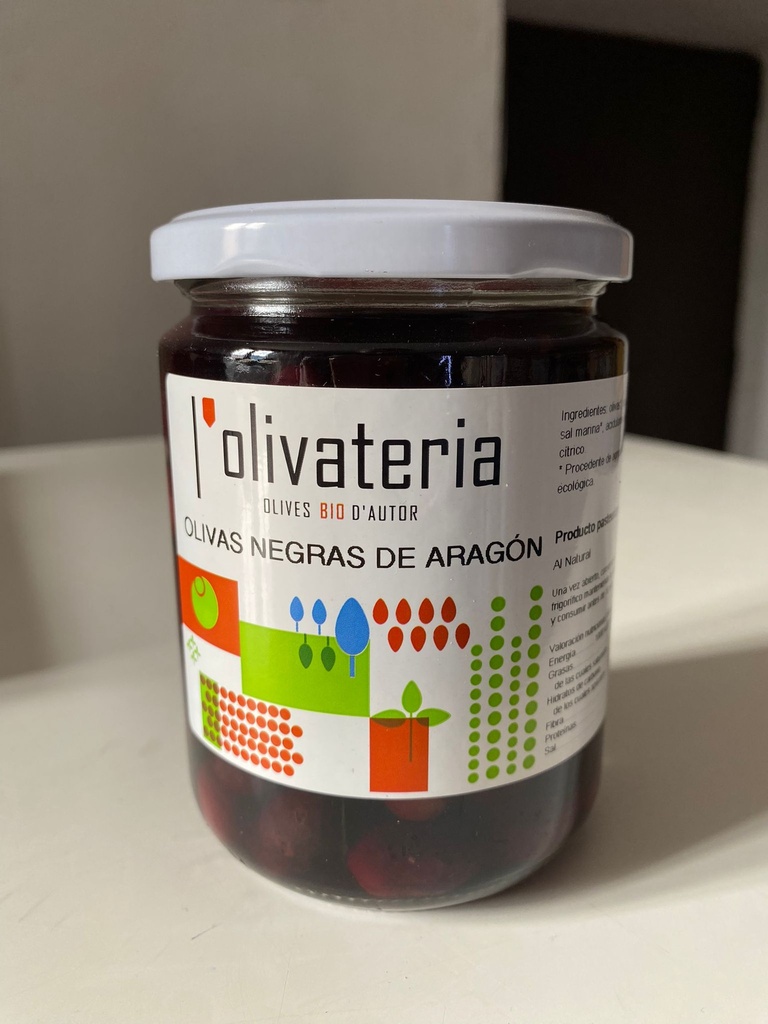 Olivas -Negras de Aragón Bio No Pasteurizadas - 225 grs - L’olivateria