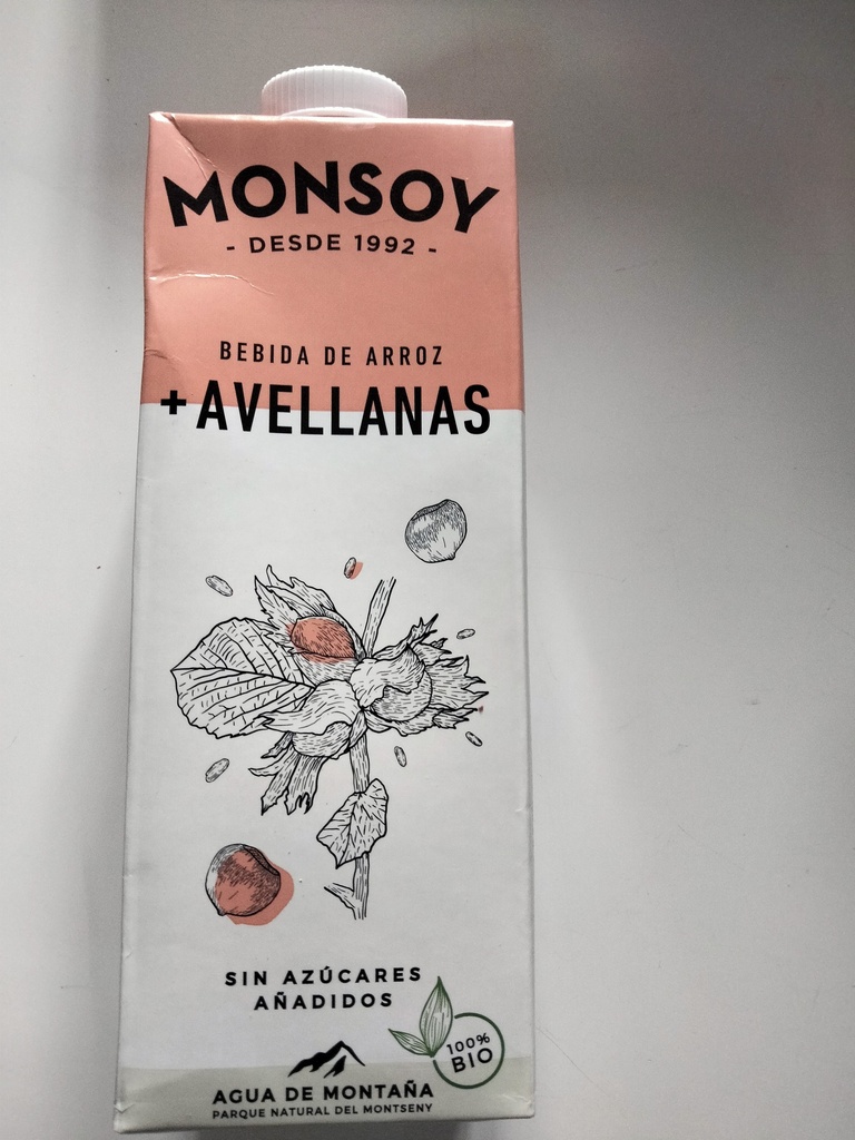 Bebida Arroz y Avellana Bio - 1l - Monsoy