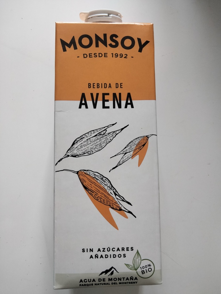 Bebida Avena Bio - 1l - Monsoy