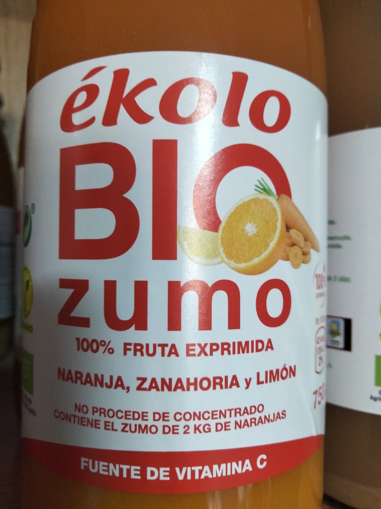 Zumo Naranja y Zanahoria Bio - 750 ml - Ekolo Bio