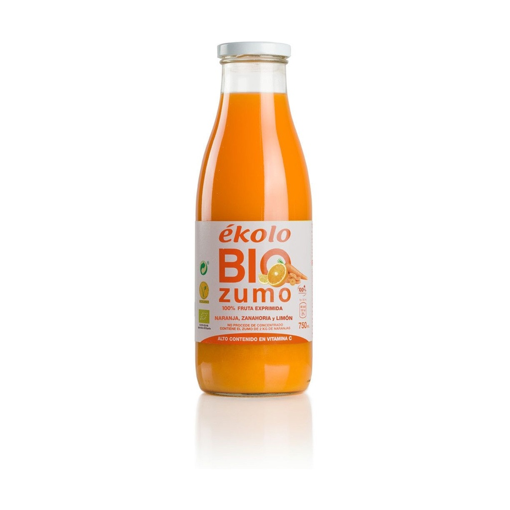 Zumo Naranja, zanahoria, limón Bio - 750 ml - Ekolo Bio