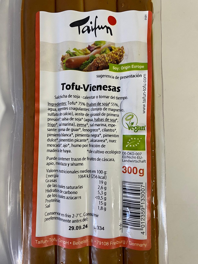 Salchichas Tofu-Vienesas Bio - 300 grs - Taifún