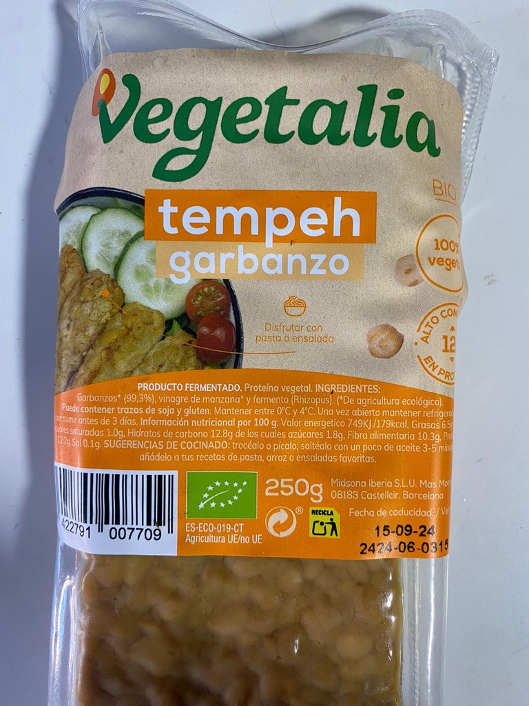 Tempe de Garbanzo Bio - 250 grs - Vegetalia