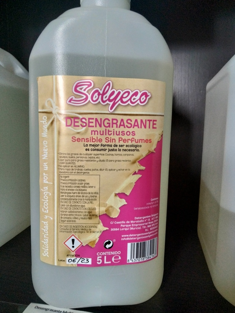 Desengrasante Multiusos Sensible - 5l - Solyeco