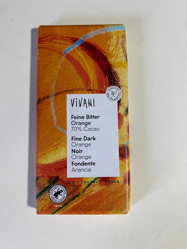 Chocolate Negro 70%  Naranja bio - 80 gr - Vivani