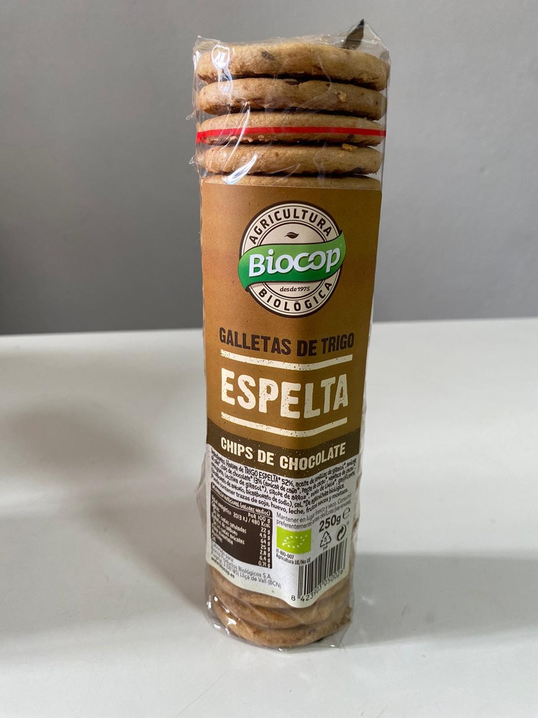 Galletas Espelta Chip Choco Bio - 250 gr - Biocop