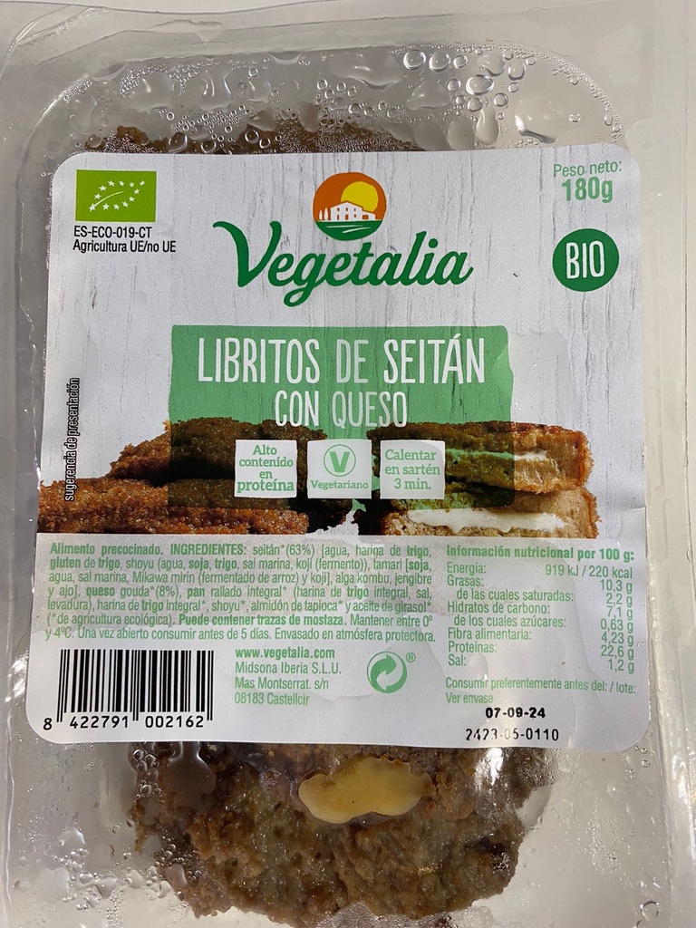 Libritos seitan queso bio - 180 gr - Vegetalia