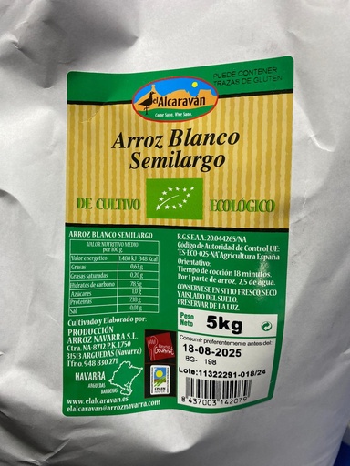 [03-001] Arroz Blanco Semi-Largo Eco - Granel - El Alcaraván