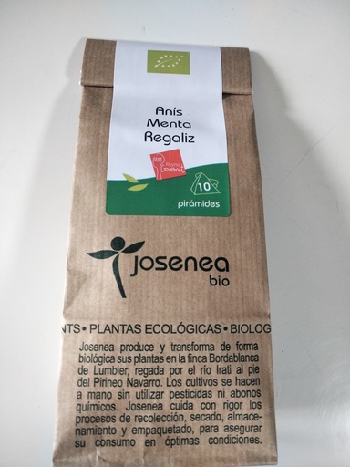 [07-002] Anisa, Menda eta Erregaliza Bio - 10 poltsa - Josenea Bio