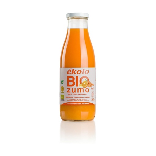 [09-013] Zumo Naranja, zanahoria, limón Bio - 750 ml - Ekolo Bio