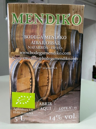 [10-009] Vino Tinto Joven Eco - 5 l - Mendiko