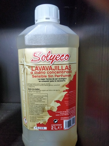 [20-009] Lavavajillas a mano concentrado Sensible - 2l  - Solyeco