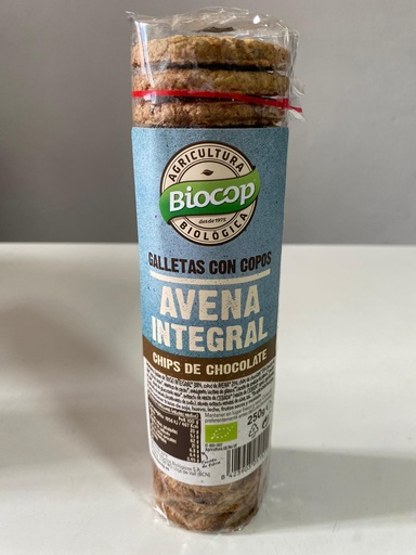 Galletas Avena Integral Chip Choco Bio - 250 gr - Biocop