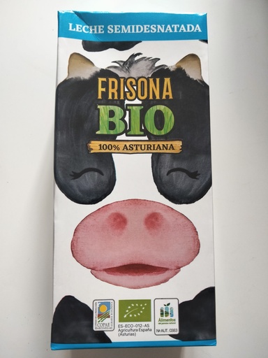 Leche semidesnatada de Vaca Bio  - 1 l. - Frisona