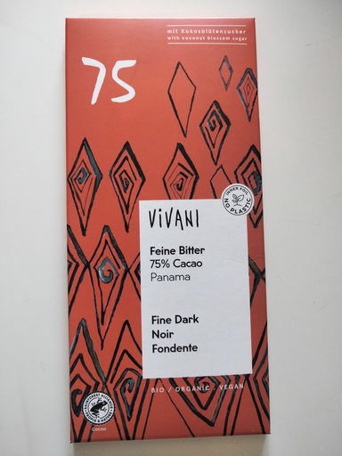 Chocolate negro 75% Panama - 100 gr - Vivani