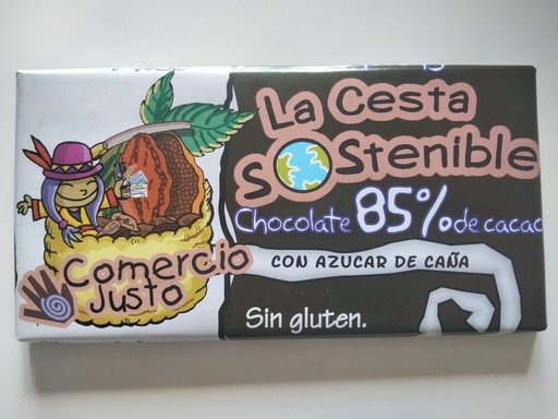 Chocolate 85% Cacao -100gr - Mundo Solidario